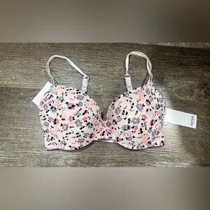 Kensie Pink and Black Floral Bra